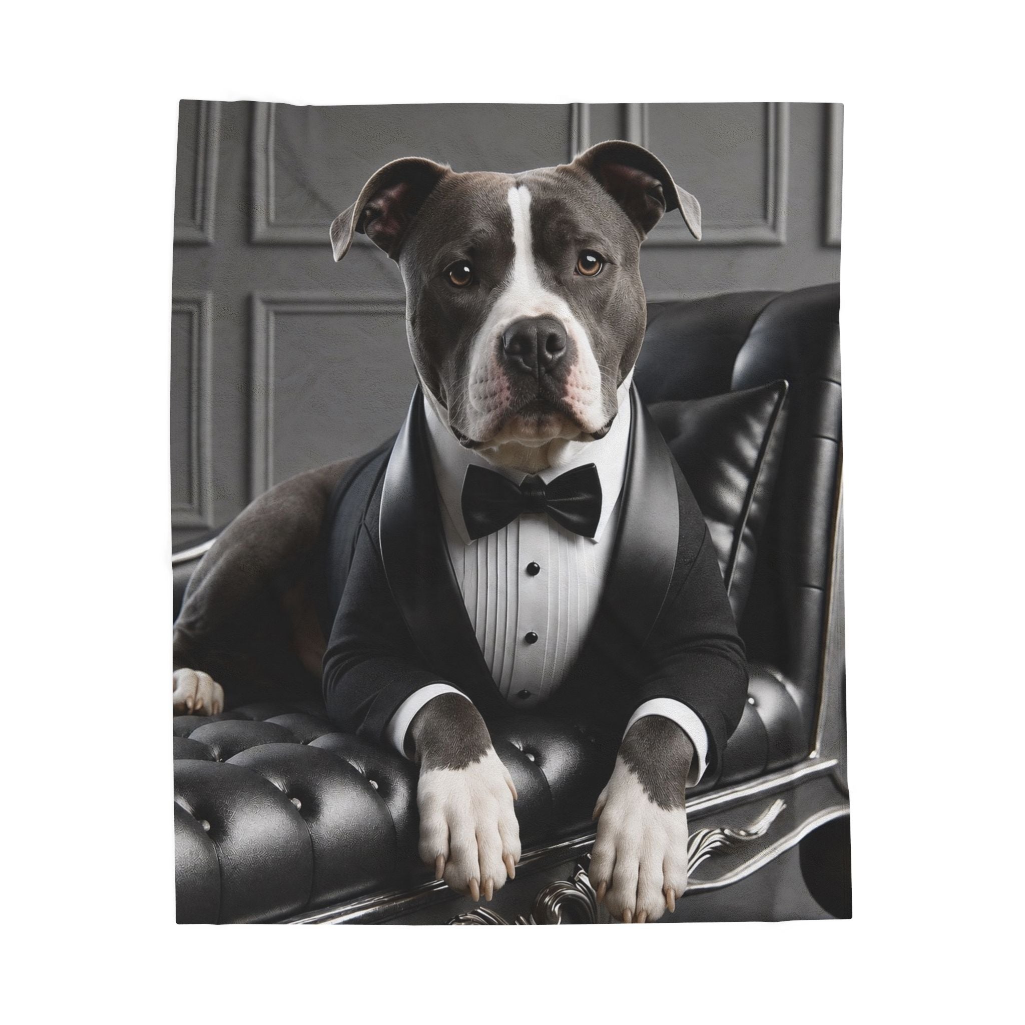 American Pit Bull Terrier Blanket – Distinguished Gent Dog Lover Gift