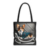 Pembroke Welsh Corgi Tote Bag Chic Chap Dog Lover Gift tote bag in black