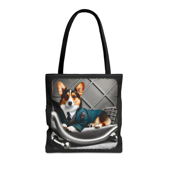 Pembroke Welsh Corgi Tote Bag Chic Chap Dog Lover Gift tote bag in black