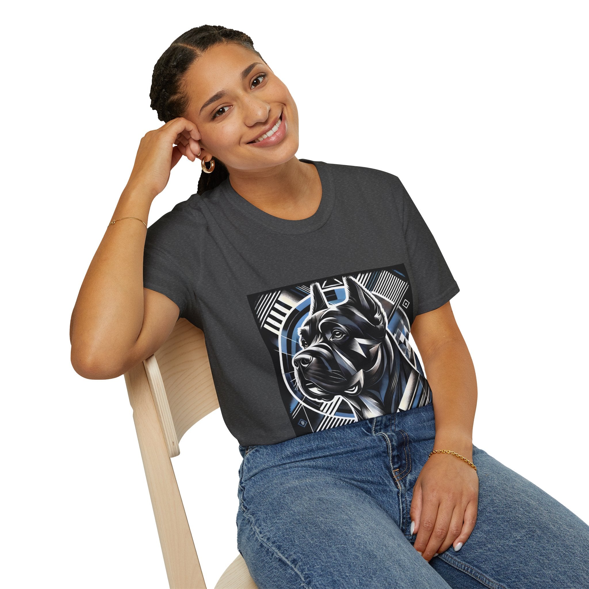 Cane Corso Blue and Black Geometric | Unisex Dog T-Shirt