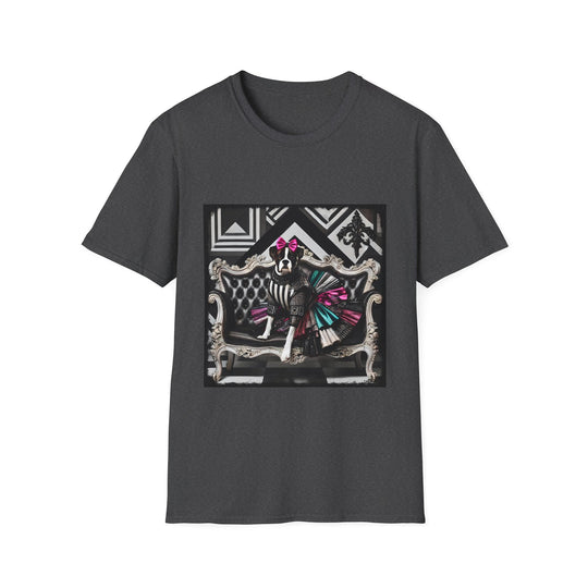 Boxer Fierce Fashionista design dog lover unisex t-shirt in dark heather