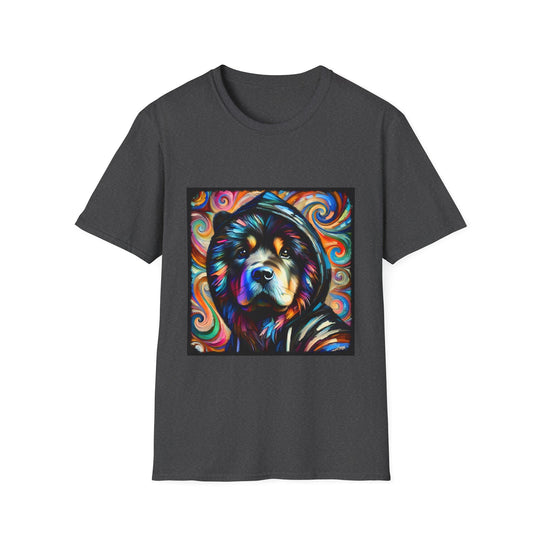 Chow Chow Relaxed Swirl design dog lover unisex t-shirt in dark heather