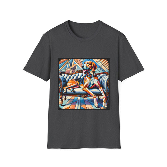 Treeing Walker Coonhound Bold Geometric design dog lover unisex t-shirt in dark heather