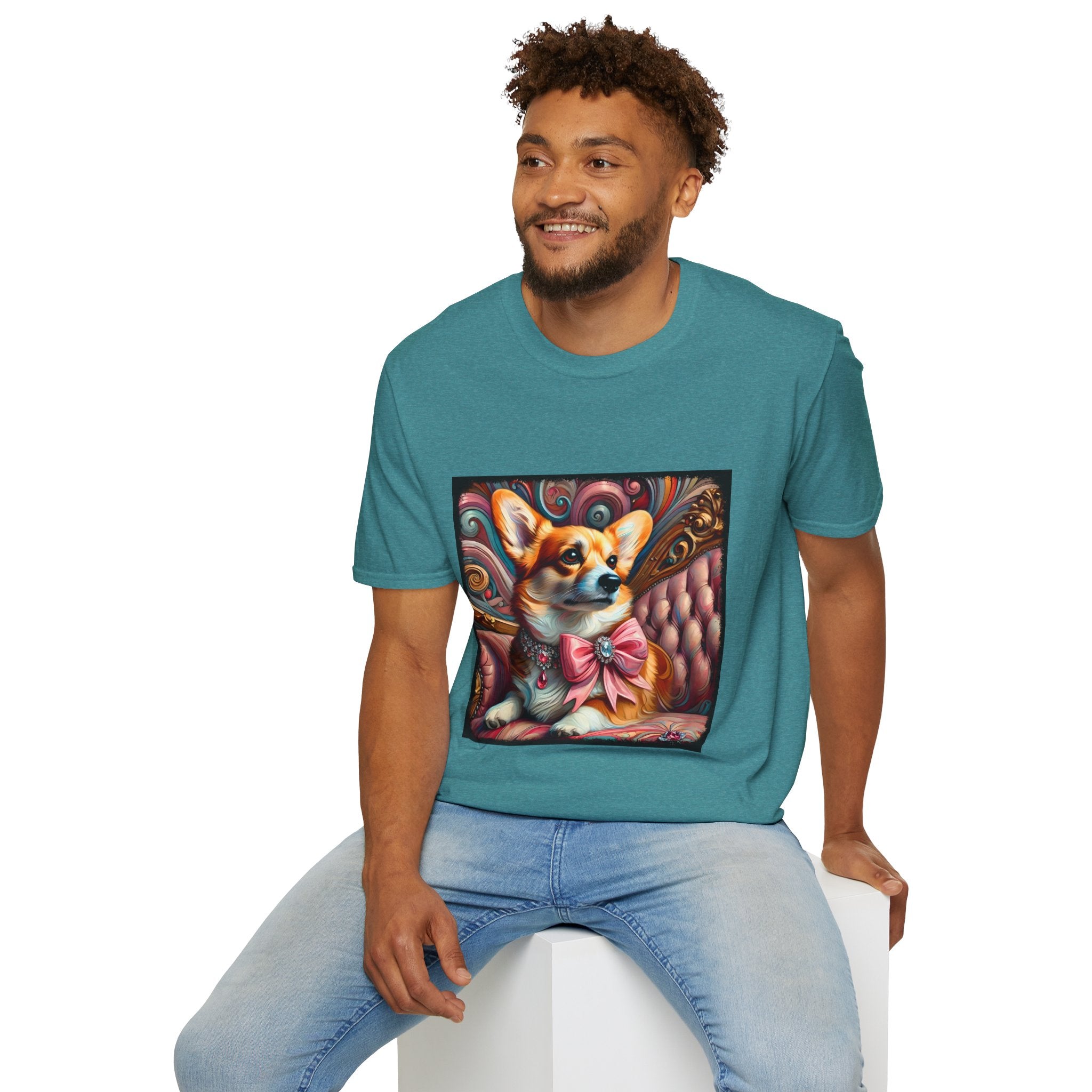 Pembroke Welsh Corgi Pink Swirl | Unisex Dog T-Shirt