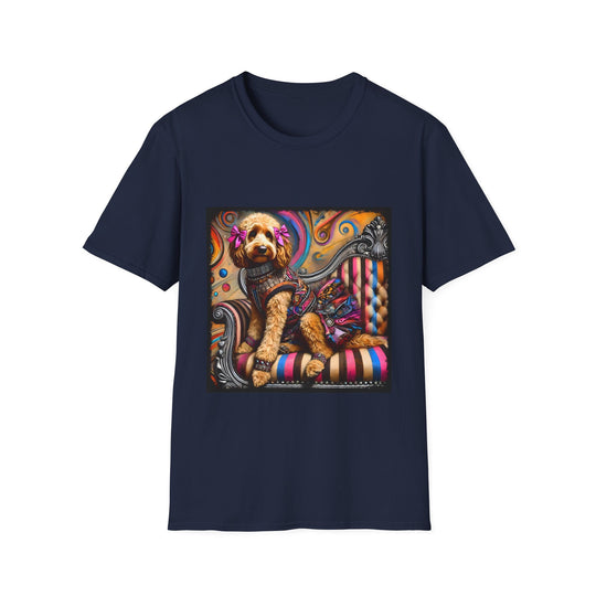 Labradoodle Fierce Fashionista design dog lover unisex t-shirt in navy