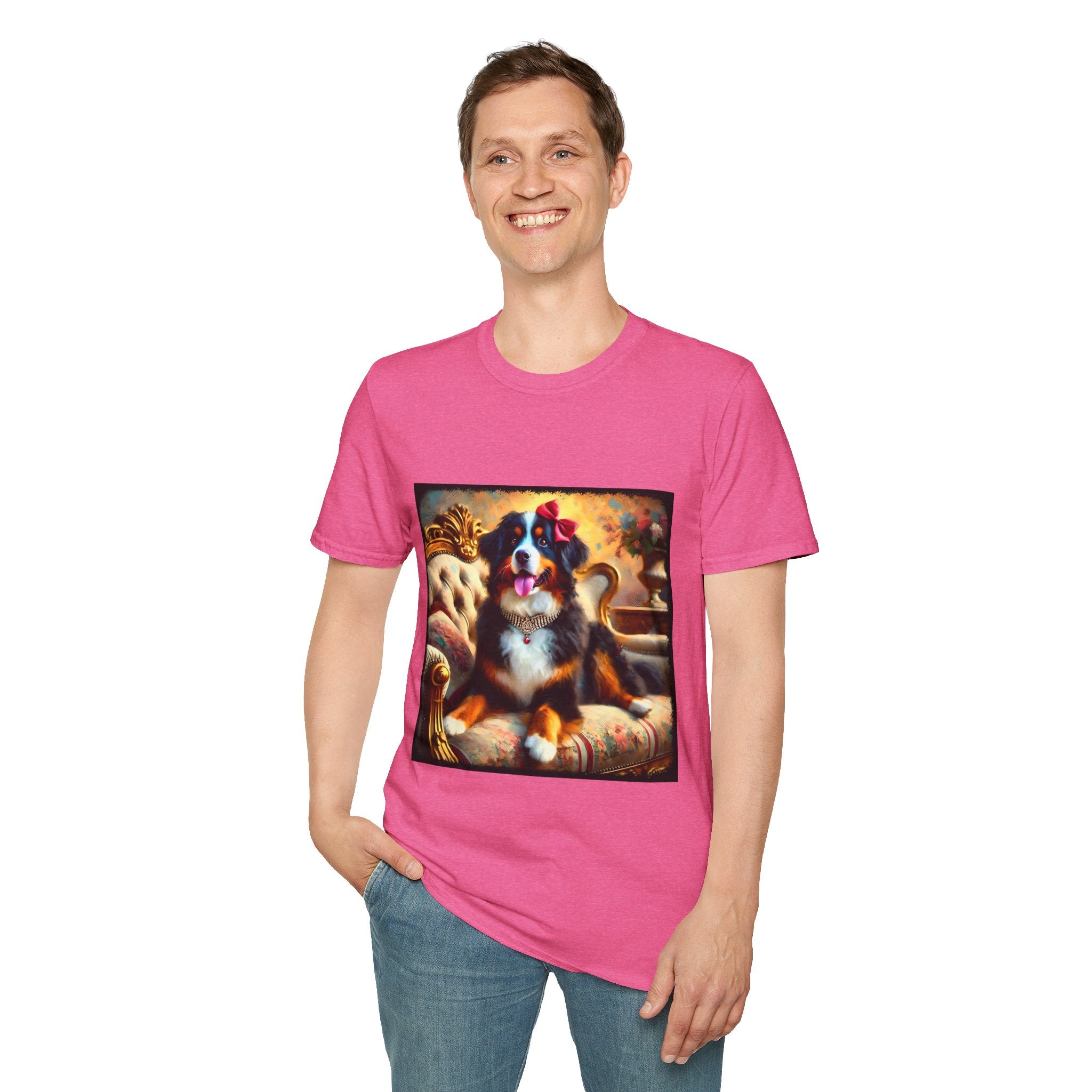 Bernese Mountain Dog Diamond Bow Classic| Unisex Dog T-Shirt