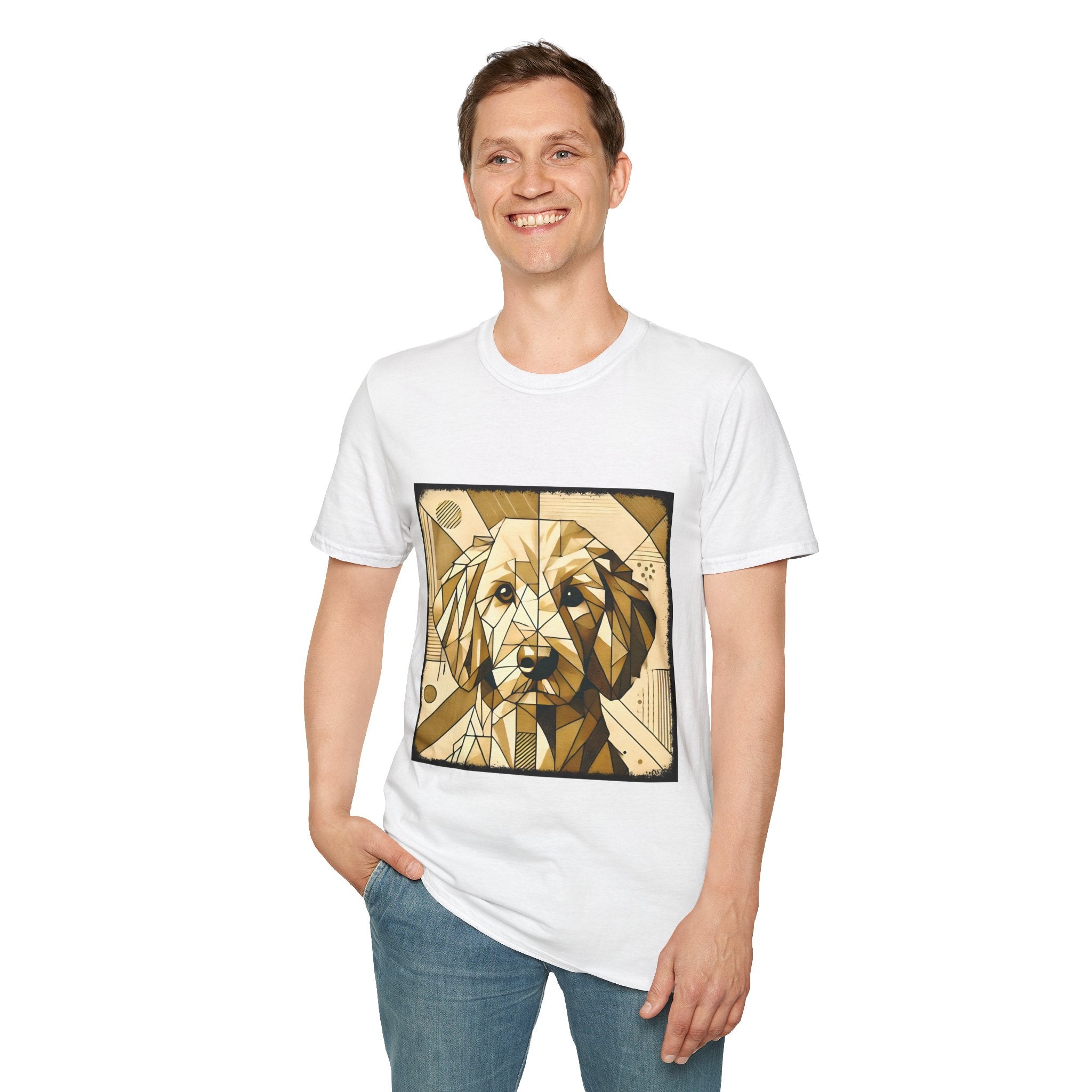 Golden Retriever Shirt | Golden Geometric Design