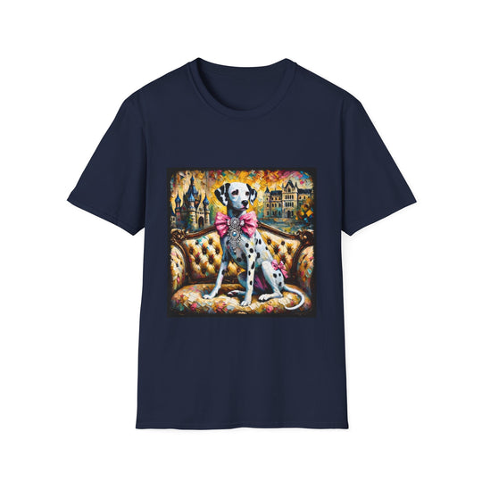 Dalmatian Diamond Princess Classic II design dog lover unisex t-shirt in navy