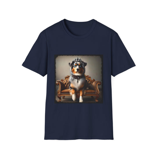 Miniature American Shepherd Crowned Princess design dog lover unisex t-shirt in navy