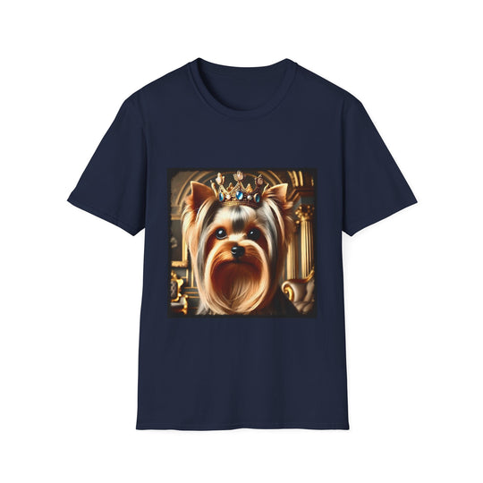 Yorkshire Terrier Royal Reign design dog lover unisex t-shirt in navy