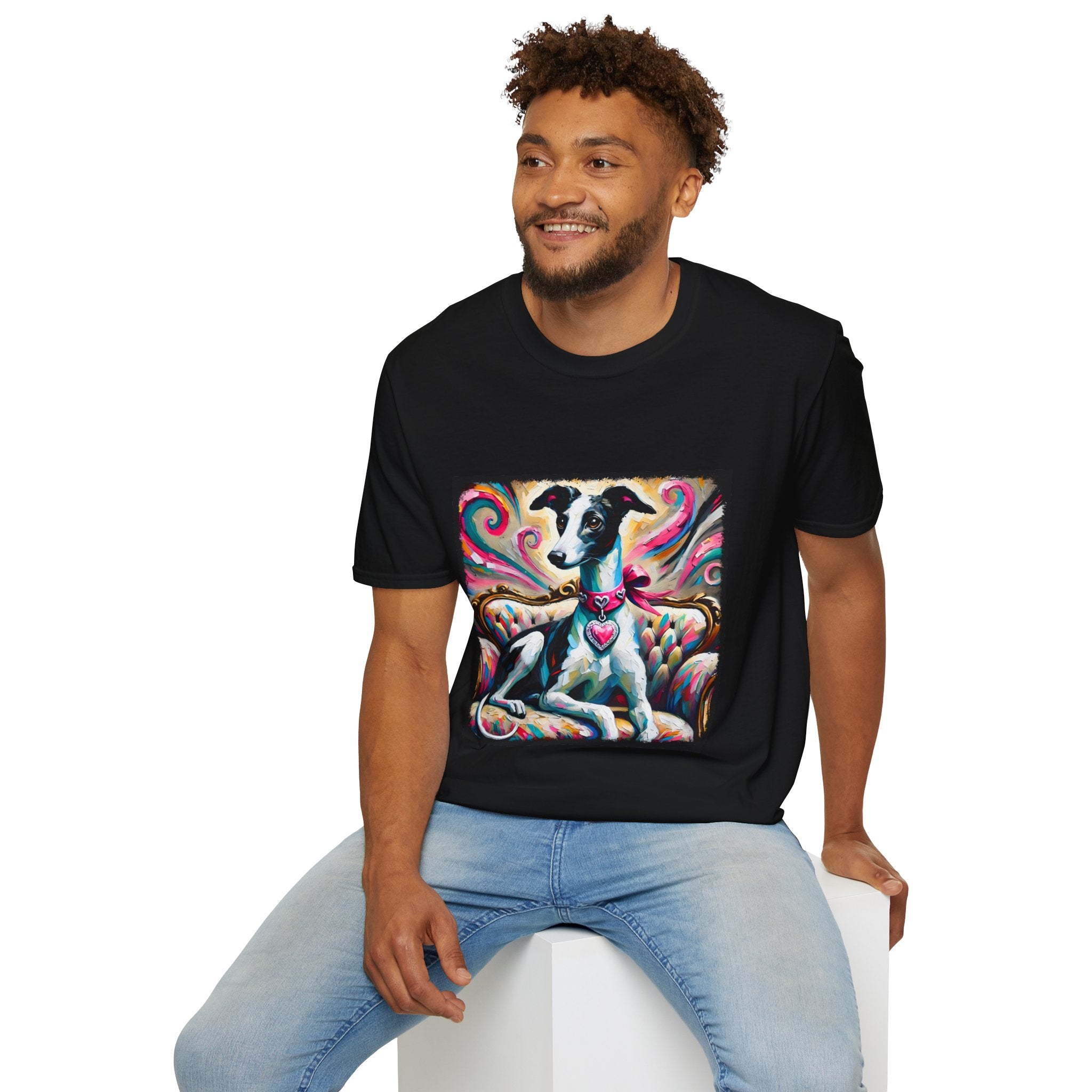 Greyhound Pink Heart Classic | Unisex Dog T-Shirt