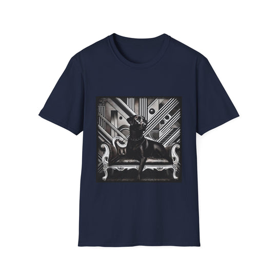 Labrador Retriever B&W Rebel design dog lover unisex t-shirt in navy