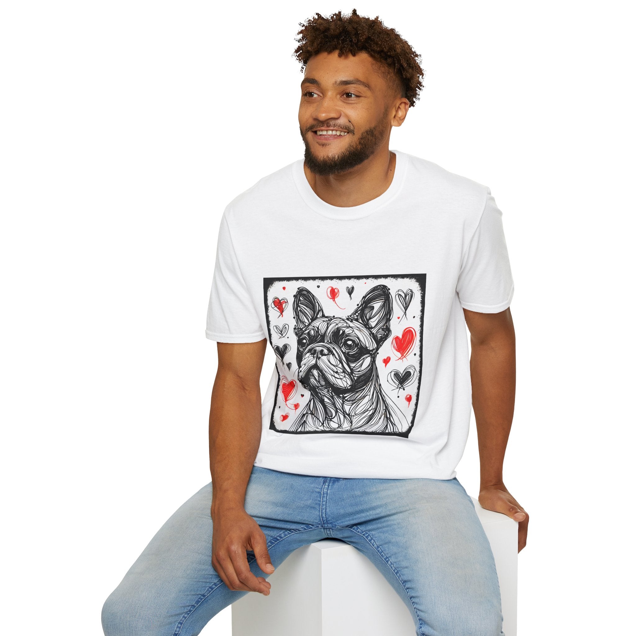 French Bulldog Shirt | Bold Heart Sketch Dog Lover Tee