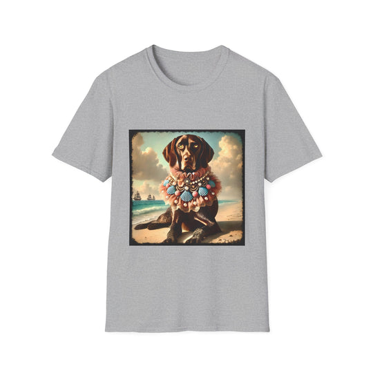 German Shorthaired Pointer Beach Babe design dog lover unisex t-shirt in sport grey