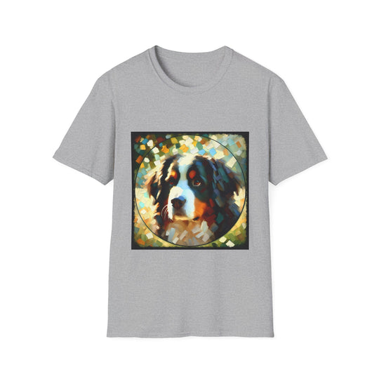 Bernese Mountain Dog Pixel Classic design dog lover unisex t-shirt in sport grey