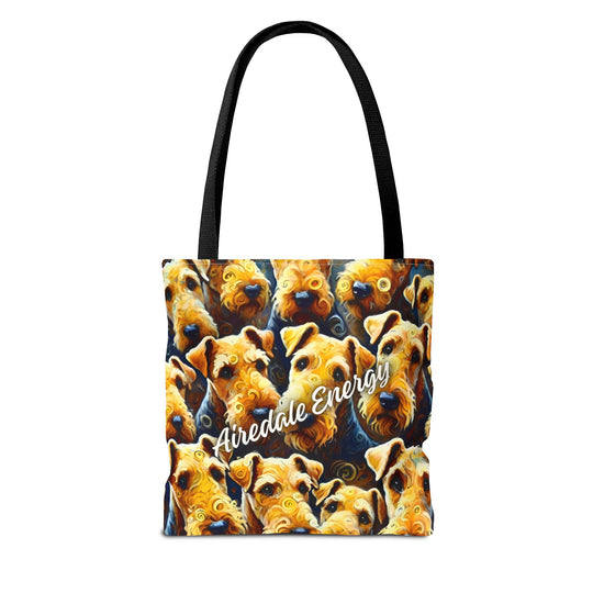 Airedale Terrier Tote Bag Airedale Energy Dog Lover Gift tote bag in black