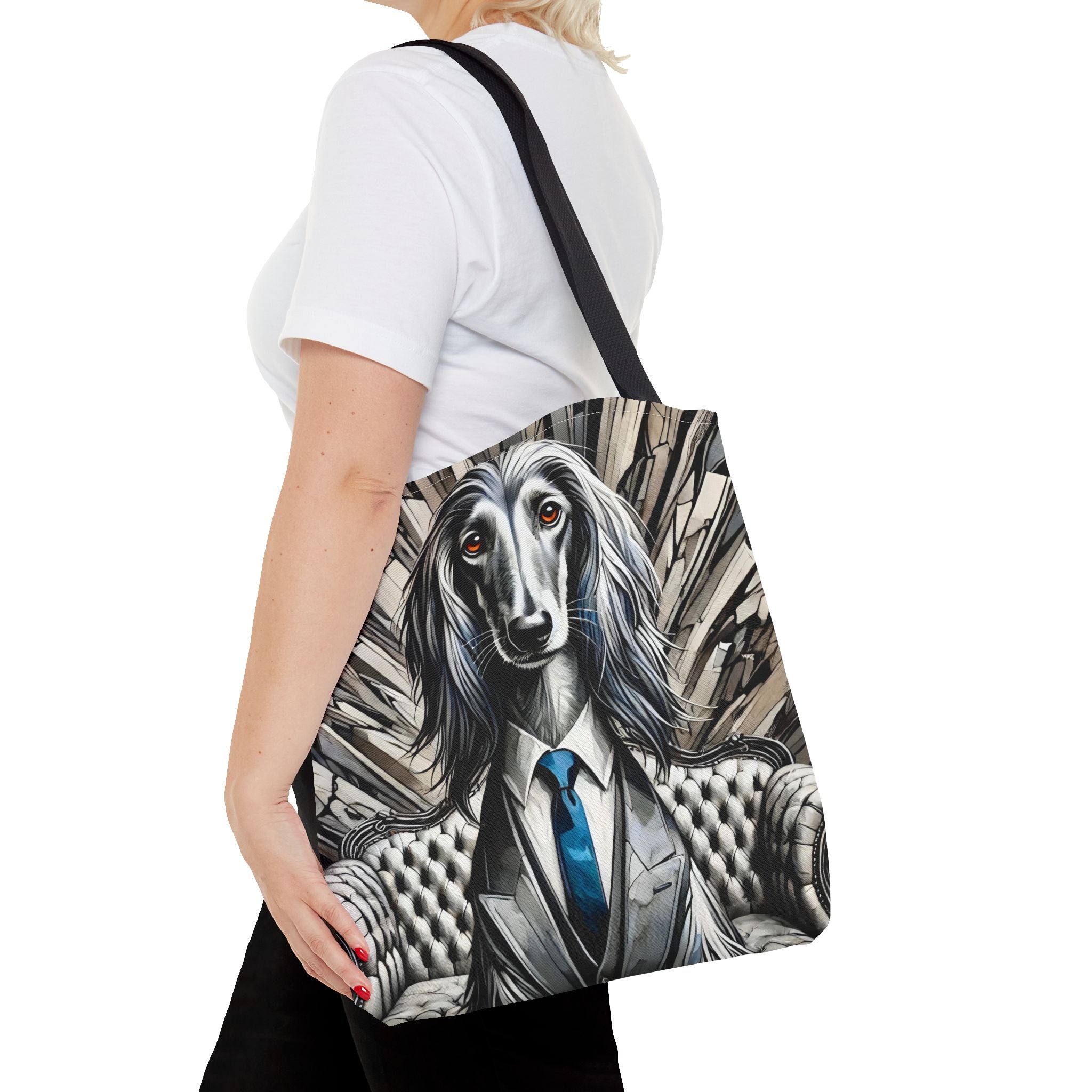 Afghan Hound Tote Bag | B&W Bold Gentleman Dog Lover Gift