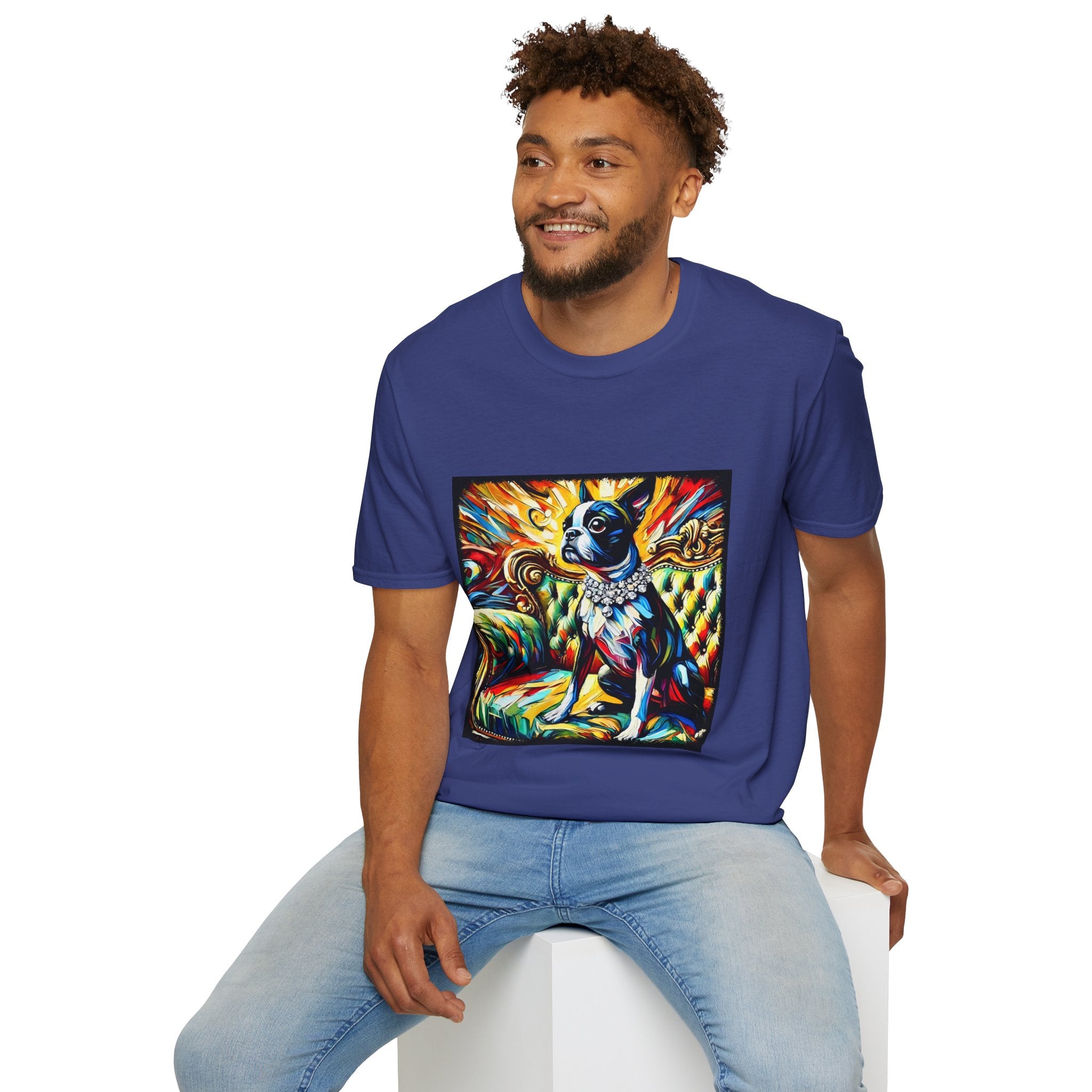 Boston Terrier Sunburst Swirl | Unisex Dog T-Shirt