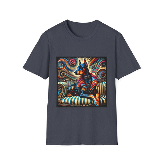 Doberman Pinscher Vivid Rebel design dog lover unisex t-shirt in heather navy