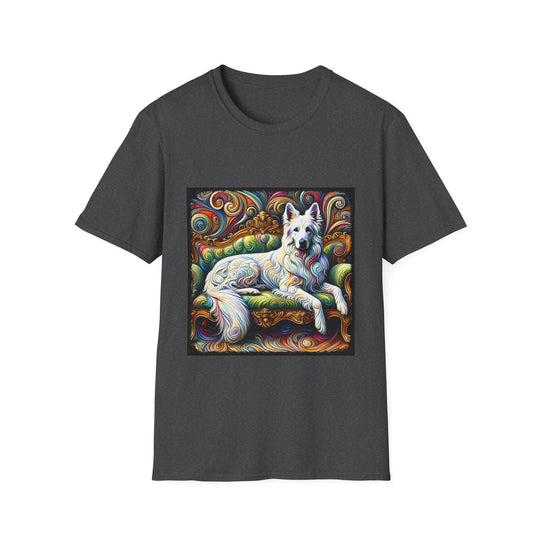 German Shepherd Intense Swirl design dog lover unisex t-shirt in dark heather
