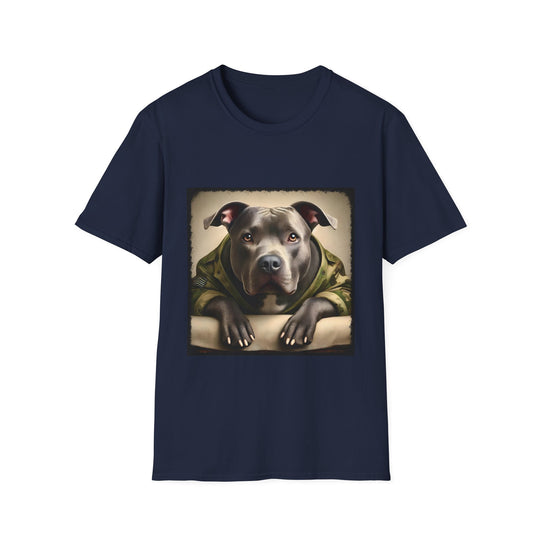 American Pit Bull Terrier Confident Camo design dog lover unisex t-shirt in navy