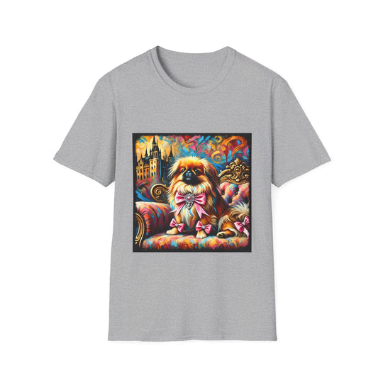 Pekingese Diamond Princess Classic design dog lover unisex t-shirt in sport grey