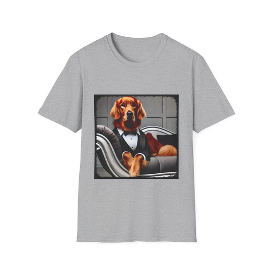 Golden Retriever Tuxedo Titan design dog lover unisex t-shirt in sport grey