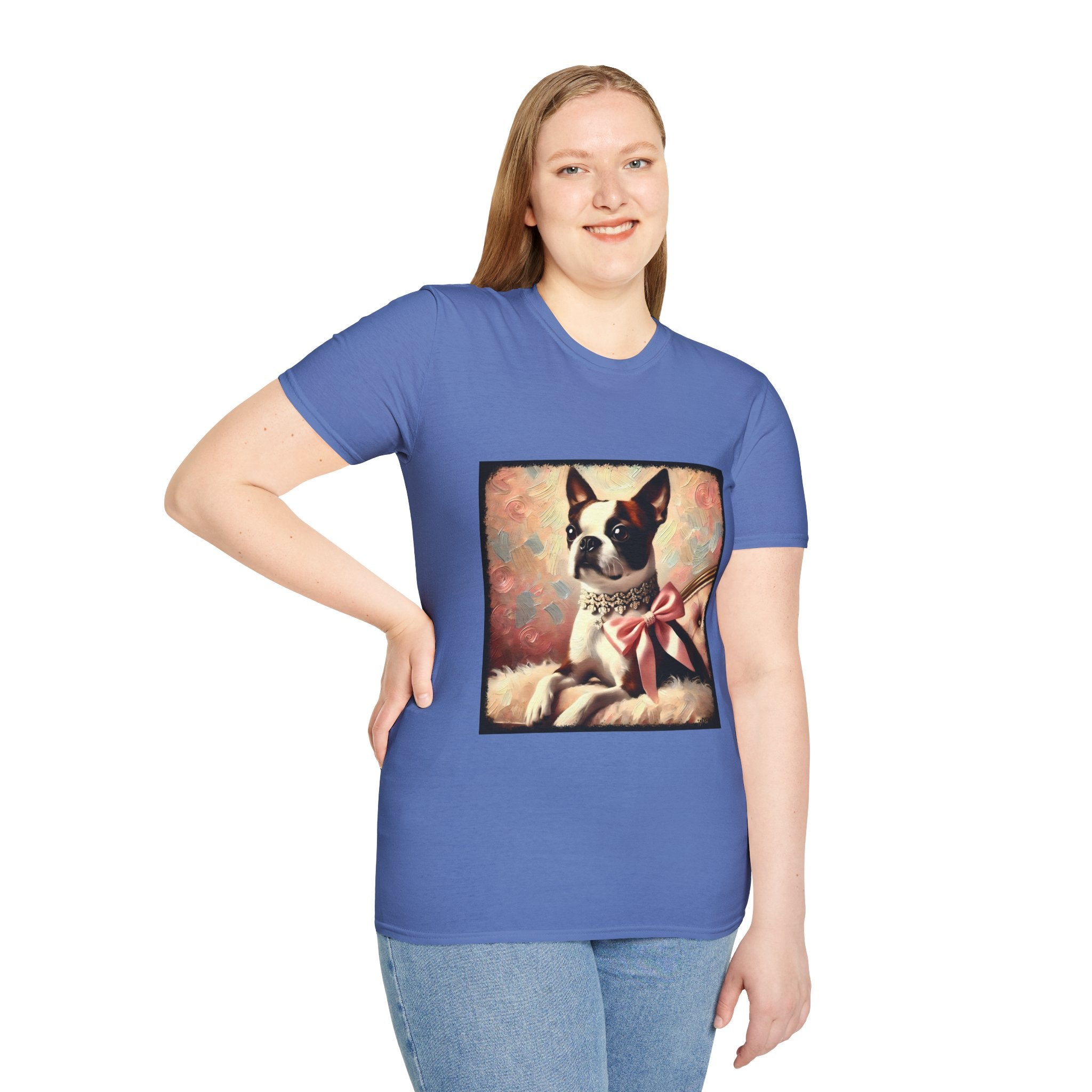 Boston Terrier Pink Bow Classic | Unisex Dog T-Shirt