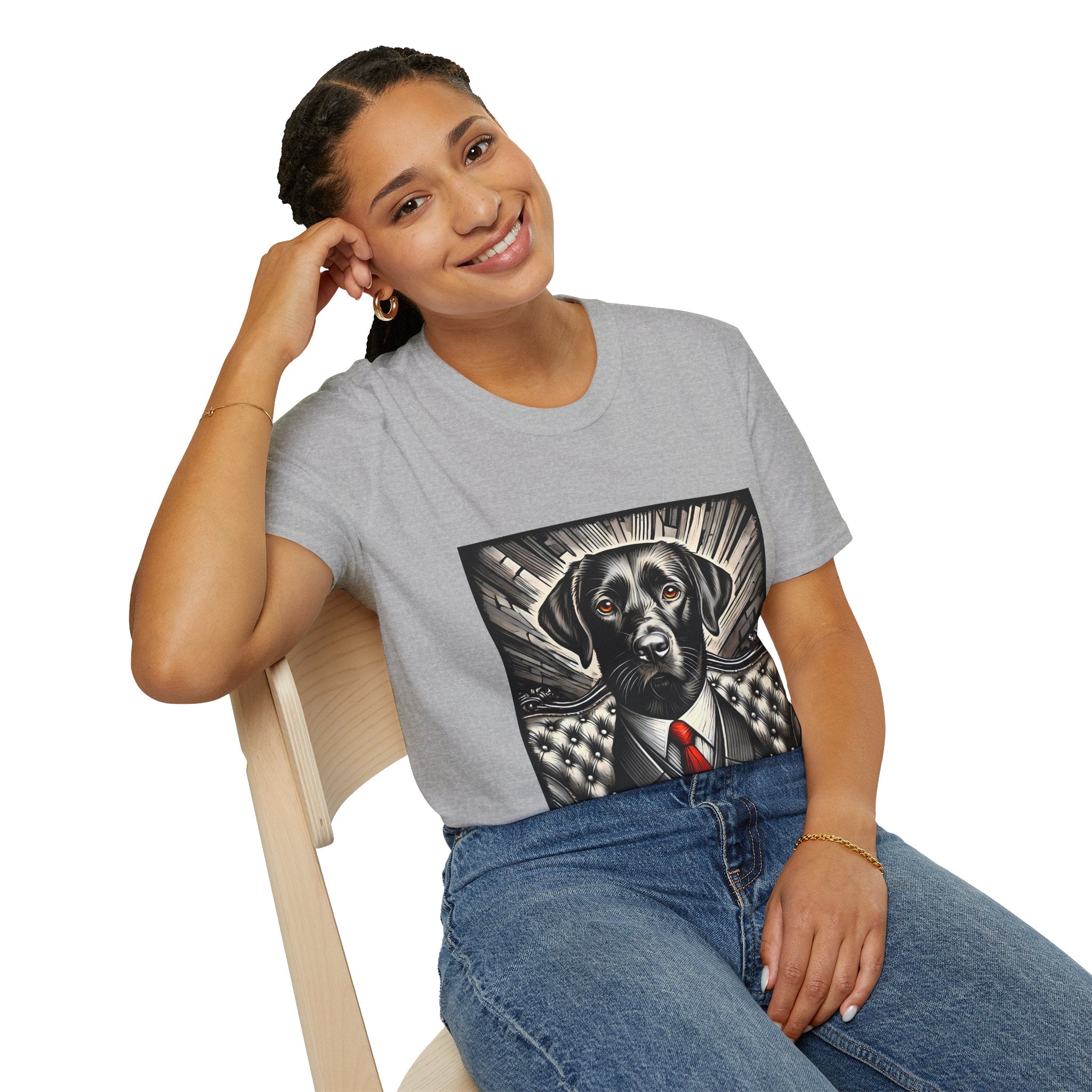 Labrador Retriever B&W Bold Red Tie | Unisex Dog T-Shirt