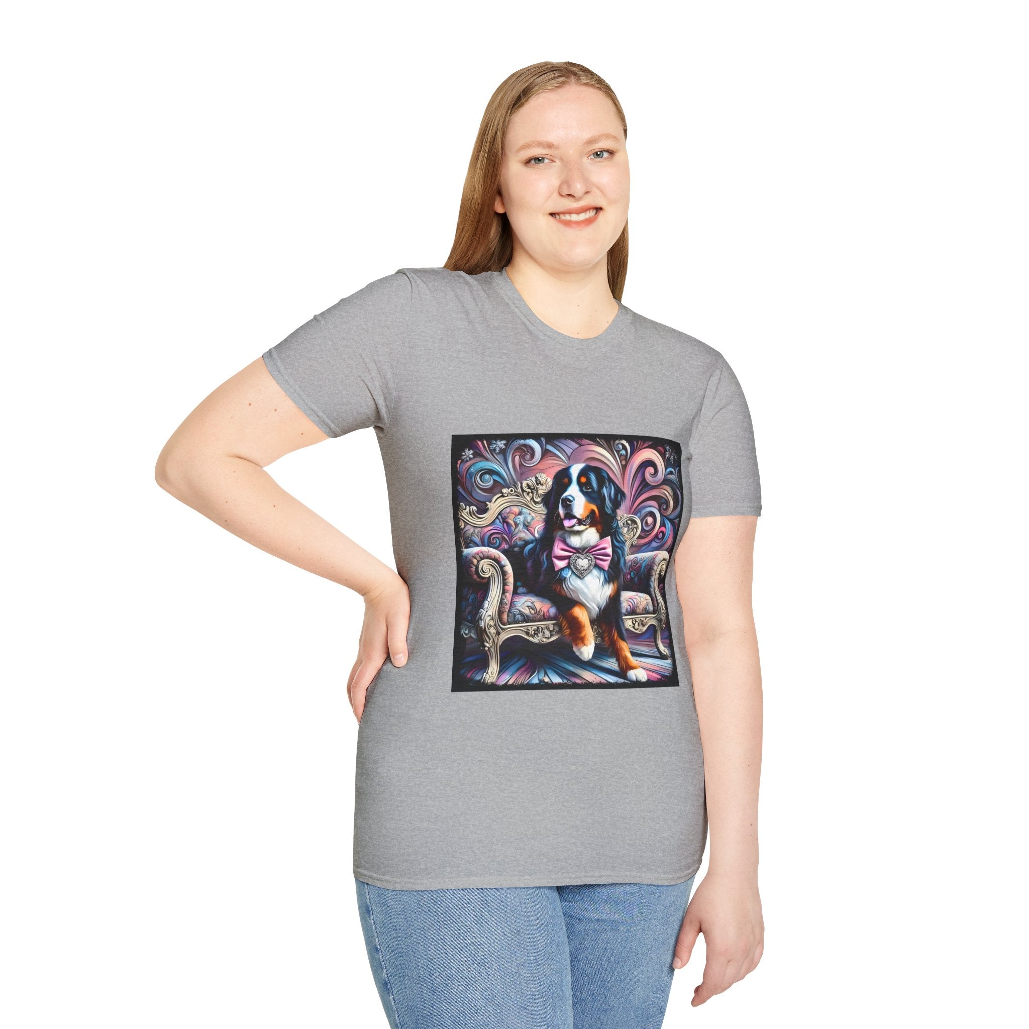Bernese Mountain Dog Purple Diamond Vivid Swirl | Unisex Dog T-Shirt