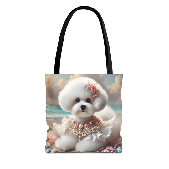Bichon Frise Tote Bag Beach Beauty Dog Lover Gift tote bag in black