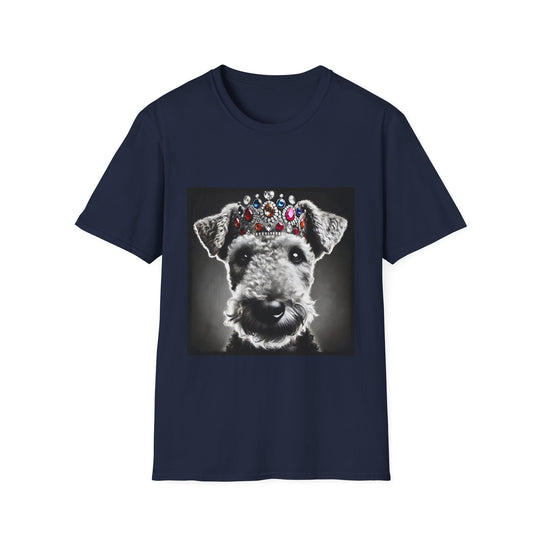 Airedale Terrier Royal Pup design dog lover unisex t-shirt in navy