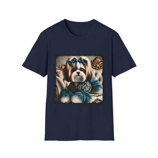 Shih Tzu Chic Muse design dog lover unisex t-shirt in navy