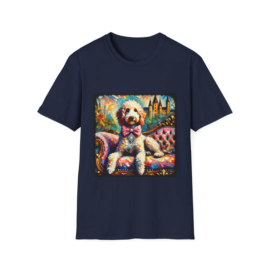 Labradoodle Diamond Princess Classic design dog lover unisex t-shirt in navy