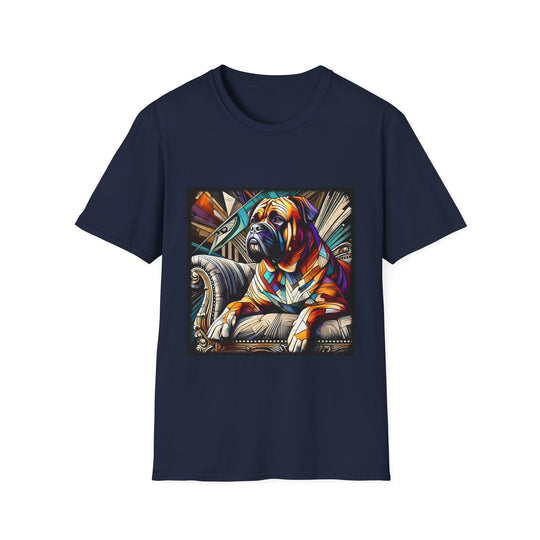 Bullmastiff Vivid Geometric design dog lover unisex t-shirt in navy