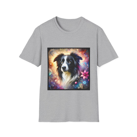 Border Collie Cosmic Dream design dog lover unisex t-shirt in sport grey