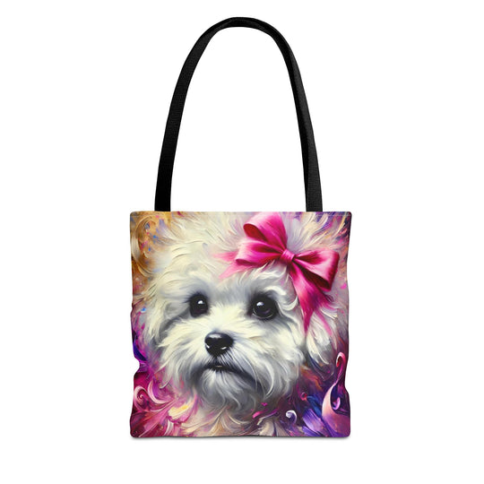 Bichon Frise Tote Bag Stunning Swirl Dog Lover Gift tote bag in black