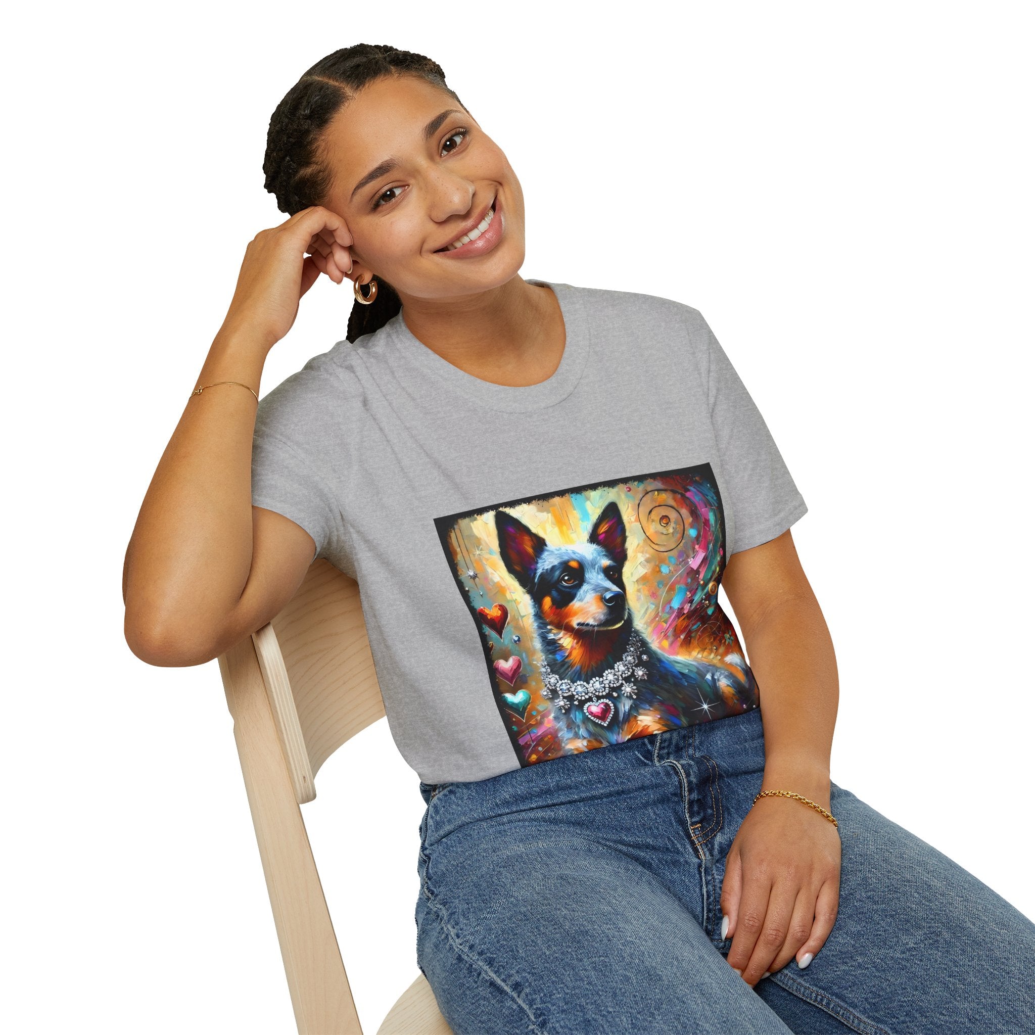 Australian Cattle Dog Diamond Heart Classic | Unisex Dog T-Shirt