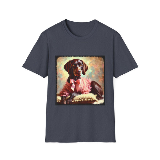 German Shorthaired Pointer Poised Classic design dog lover unisex t-shirt in heather navy