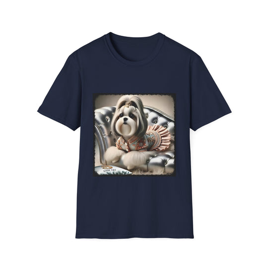 Shih Tzu Glam Gal design dog lover unisex t-shirt in navy