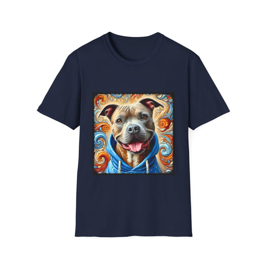 American Pit Bull Terrier Urban Swirl design dog lover unisex t-shirt in navy