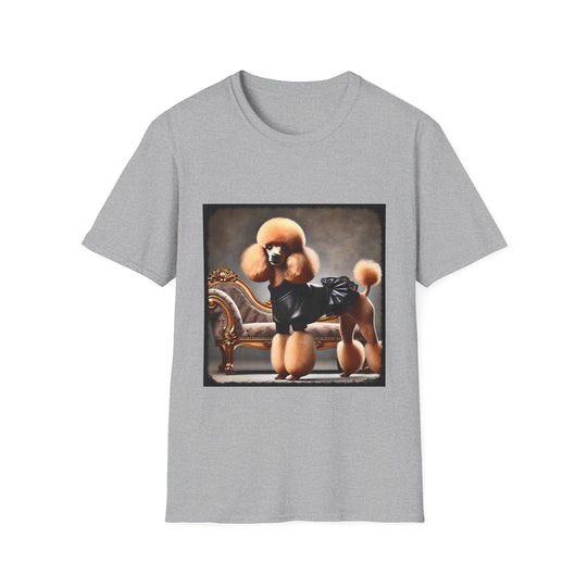 Poodle Edgy Heiress design dog lover unisex t-shirt in sport grey