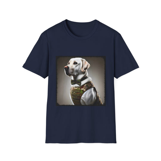 Labrador Retriever Camo Boss design dog lover unisex t-shirt in navy
