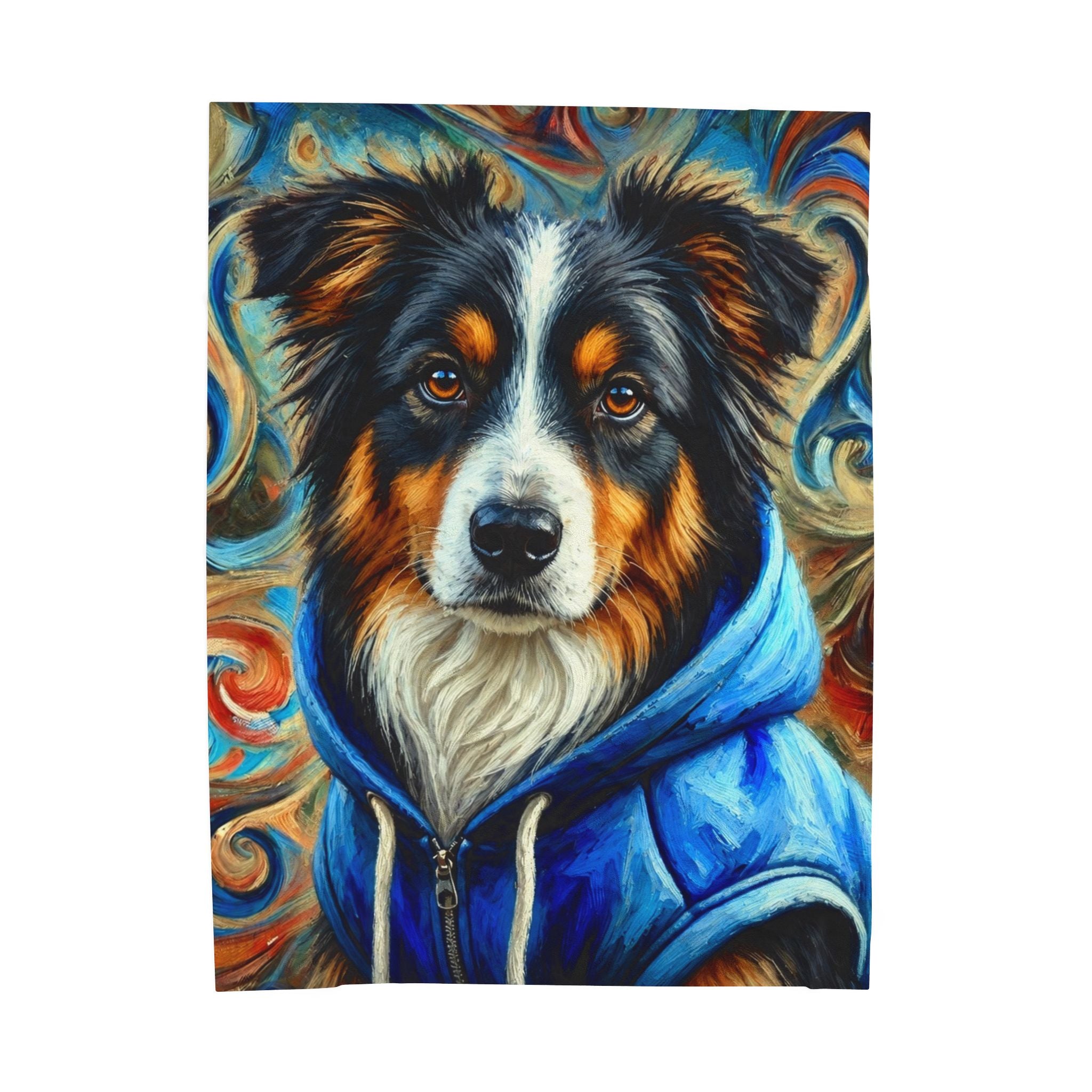 Australian Shepherd Blanket | Blue Vest Swirl Dog Lover Gift