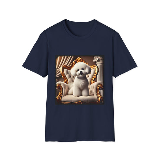 Bichon Frise Poised Princess design dog lover unisex t-shirt in navy