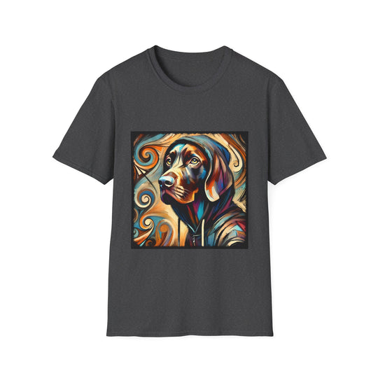 German Shorthaired Pointer Relaxed Swirl design dog lover unisex t-shirt in dark heather