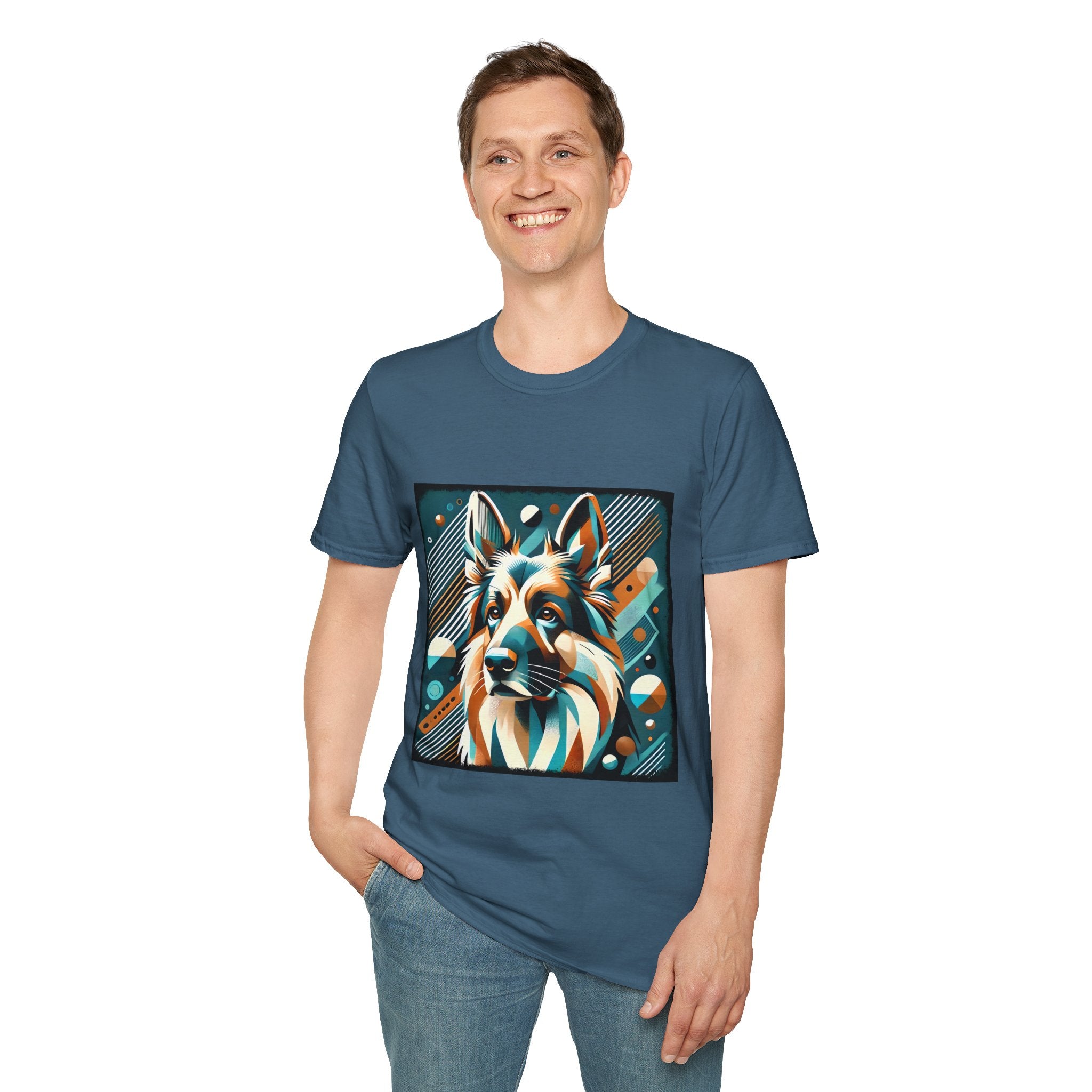 German Shepherd Vibrant Geometric | Unisex Dog T-Shirt
