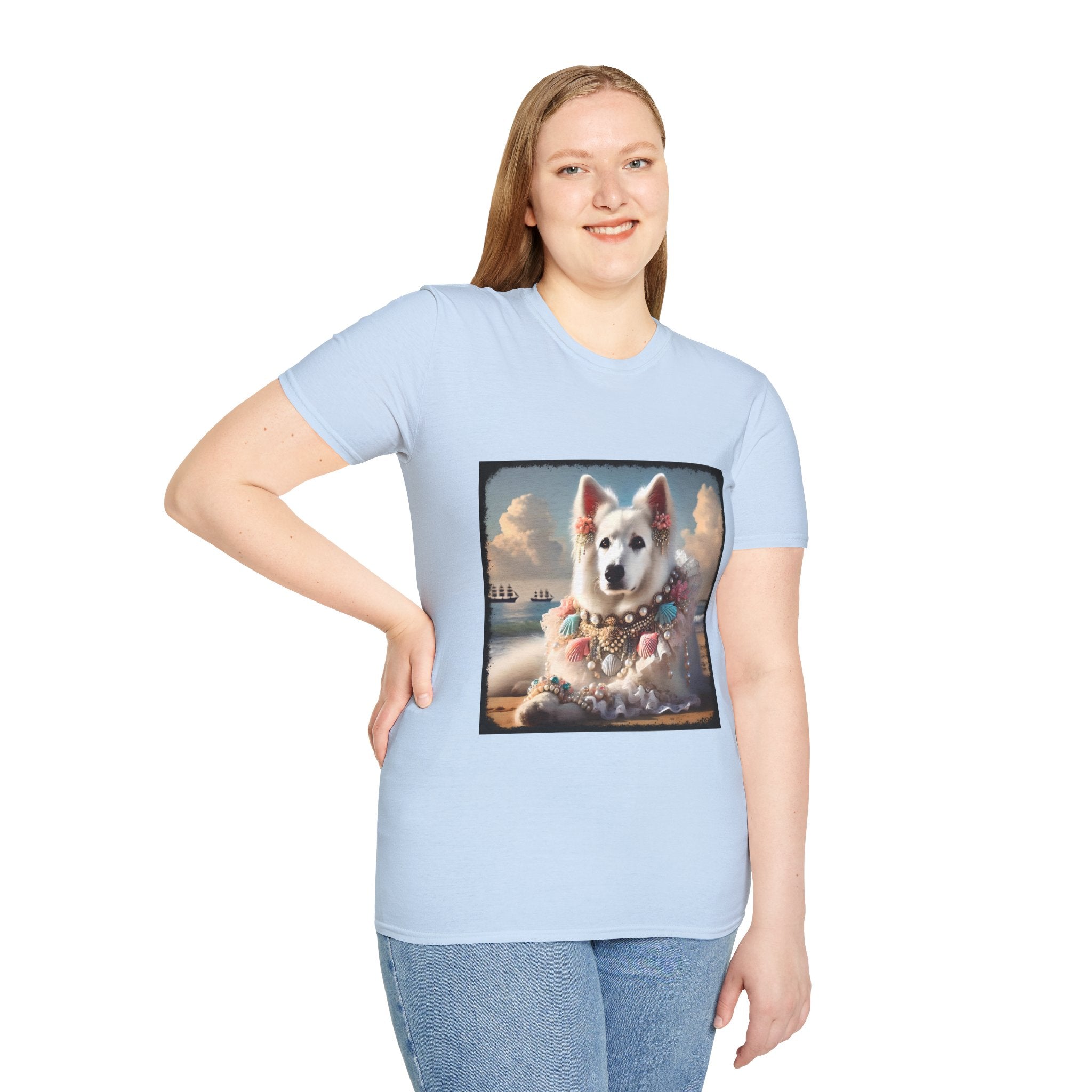 German Shepherd Beach Elegance | Unisex Dog T-Shirt