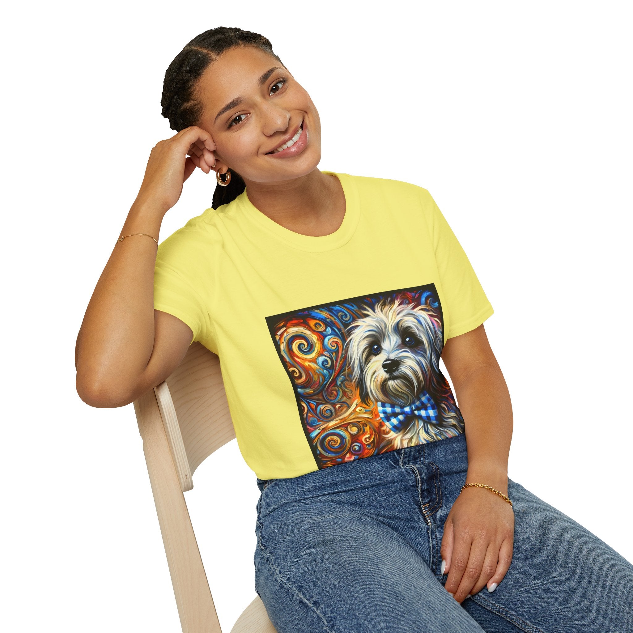 Havanese Bowtie Swirl |  Unisex Dog T-Shirt