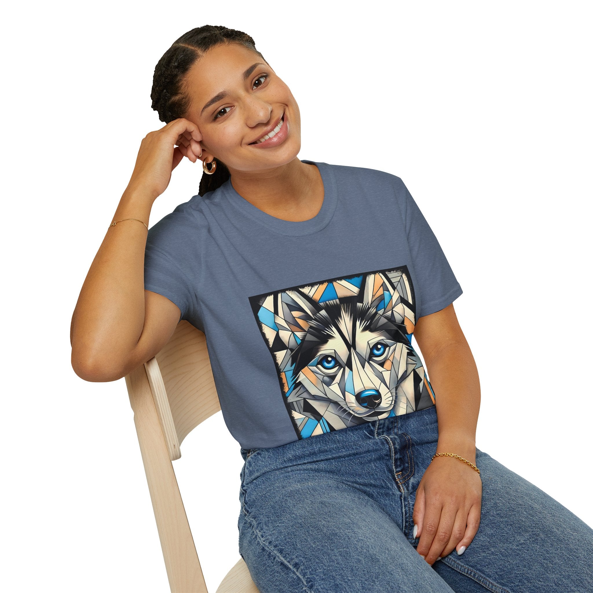 Siberian Husky Bold Geometric | Unisex Dog T-Shirt